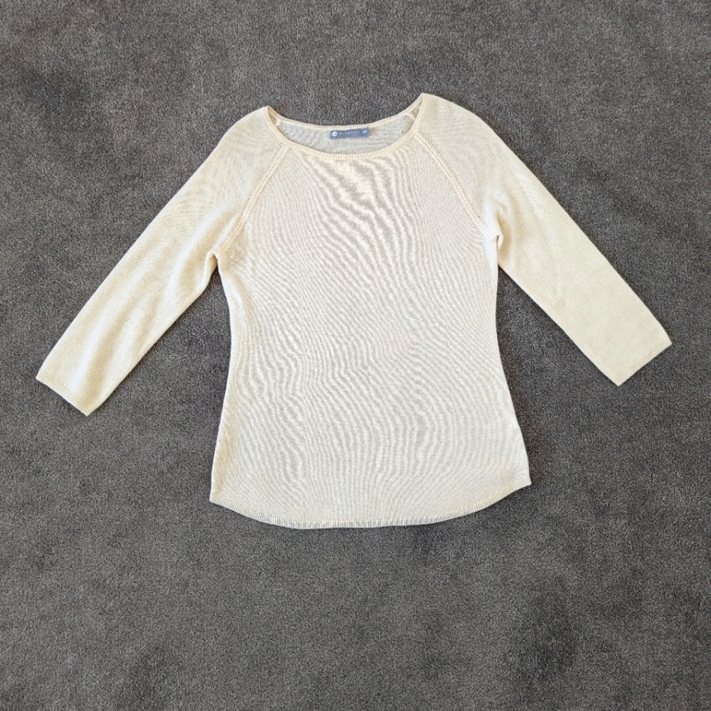 Incashmere Ivory Cream Cashmere Sweater Women's Medium NEW